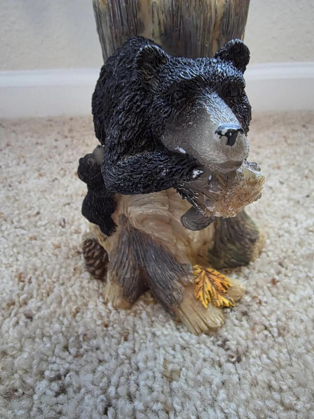 Rustic Black Bear Resin Soap Dispenser - Black